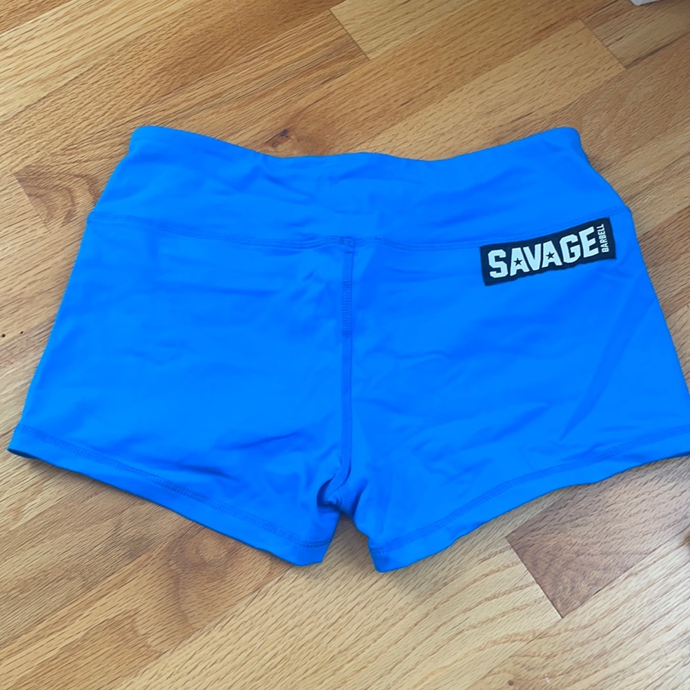 Bright blue savage barbell shorts